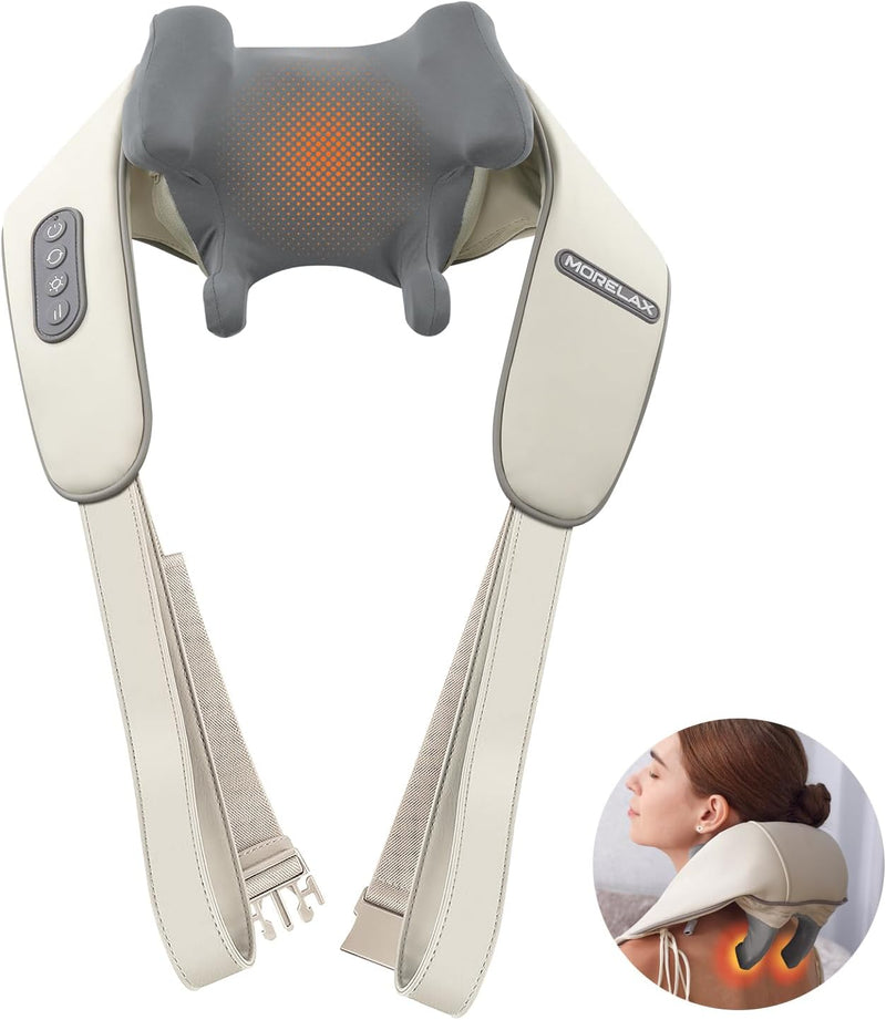 Neck Massager with Heat, Electric Deep Tissue 6D Kneading Massage, Cordless Shiatsu Neck and Back Massage Pillow for Neck, Shoulder and Leg Relaxtion, Gifts for Men Women