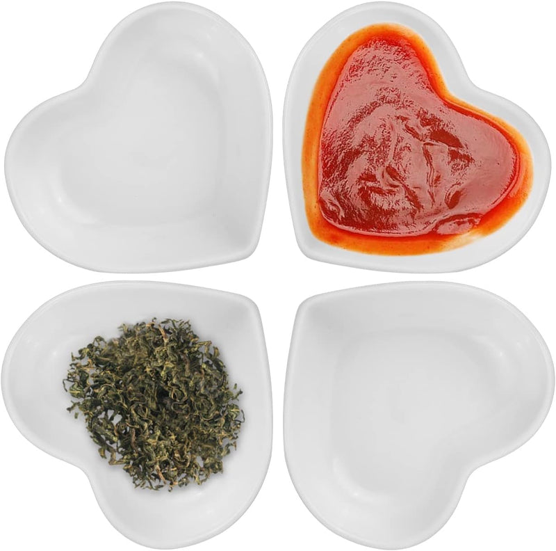 DS. DISTINCTIVE STYLE 4 Pieces Teapot Shaped Tea Bag Holder Teabag Coaster Seasoning Dish for Sauce Dessert (White - Ceramic)