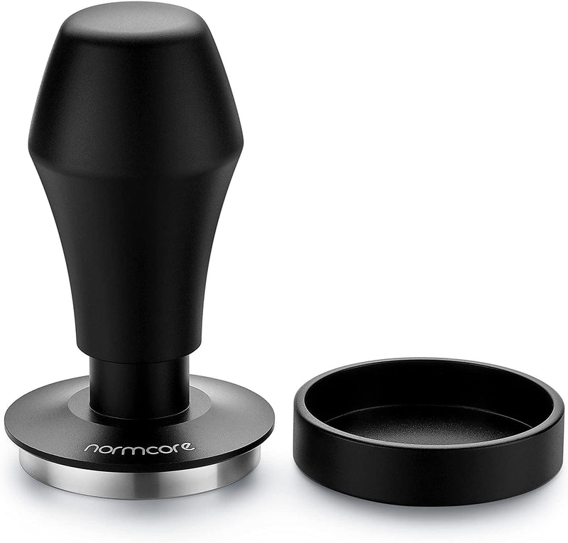 Normcore V4 Coffee Tamper 53.3mm - Spring-loaded Tamper – Barista Espresso Tamper Mat with 15lb / 25lb / 30lbs Replacement Springs - Anodized Aluminum Handle and Stand - Flat Base