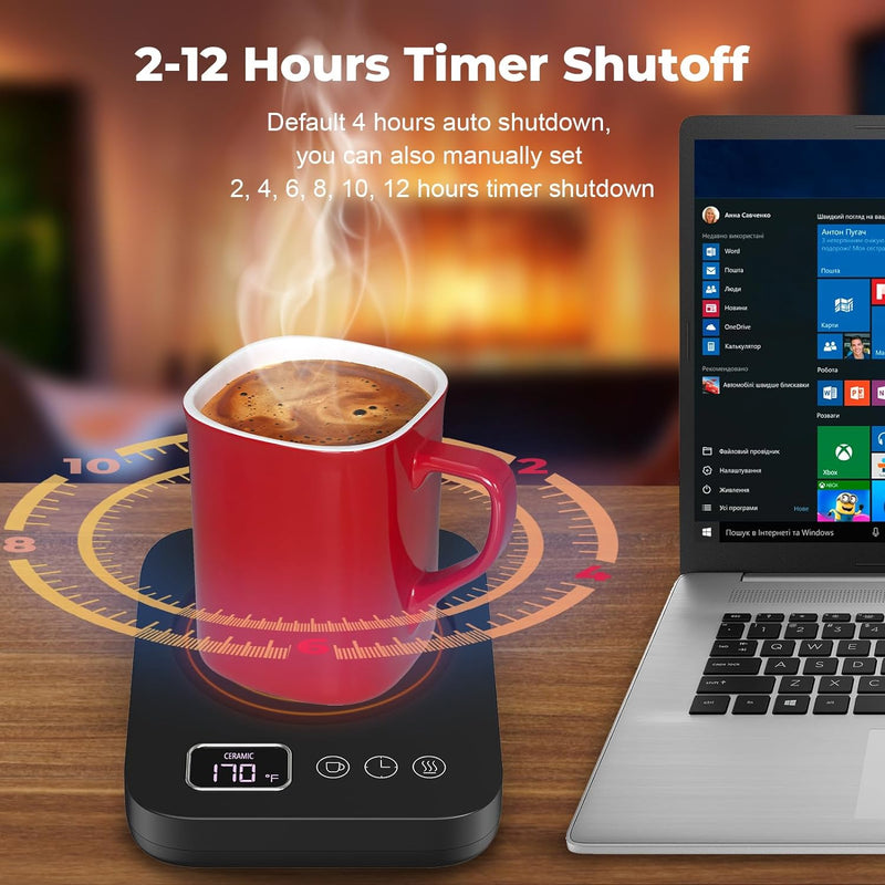 Coffee Mug Warmer - Cup Warmer for Desk Candle Warmer Automatic Shut Off, Smart Beverage Warmer with 3 Temperature Settings Touch Switch for Coffee, Water, Milk, Tea, Safely Use for Office/Home
