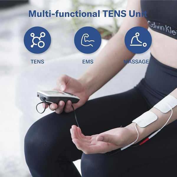 Alcedo TENS Unit + EMS Combination Machine Muscle Stimulator for Pain Relief, Electric Rechargeable Pulse Massager with 41 Modes for Back/Neck Pain Therapy, HSA FSA Eligible