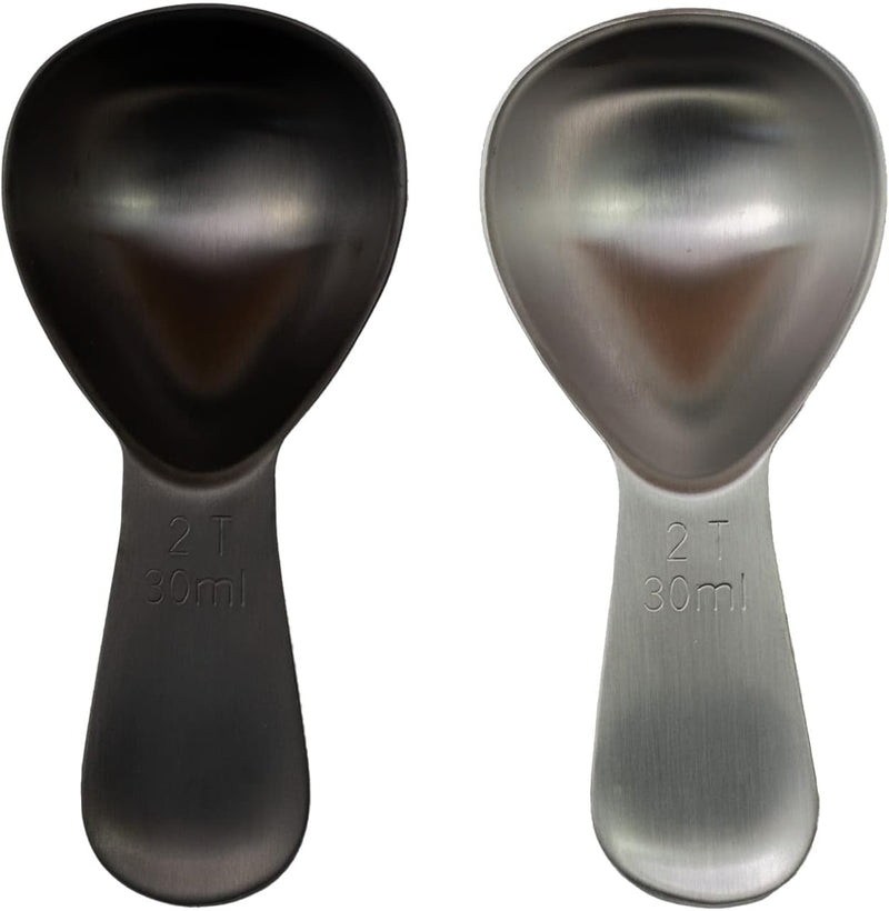 Airscape Stainless Steel Coffee Scoop - Perfectly Proportioned Ergonomic Spoon, 2 Tablespoon Capacity, Fits inside Airscape Canisters (Brushed Black)