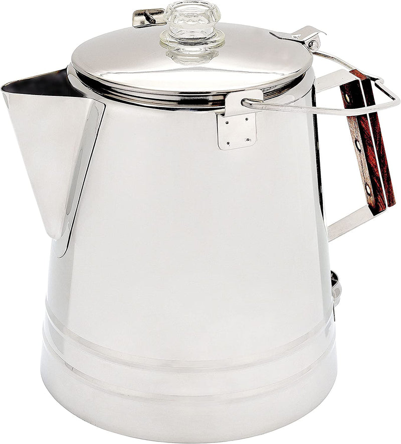 COLETTI Butte Camping Coffee Pot - Campfire Coffee Pot - Stainless Steel Coffee Maker for Outdoors or Stovetop (14 CUP)