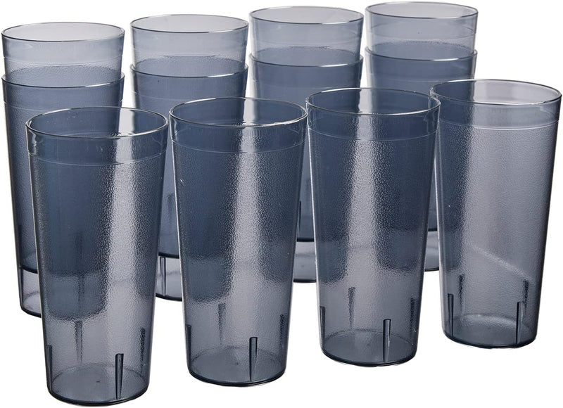 US Acrylic Cafe Plastic Reusable Tumblers (Set of 16) 20-ounce Water Cups Coastal Colors | Restaurant Style Drinking Glasses Value Set, Stackable, BPA-free, Made in the USA | Top-rack Dishwasher Safe