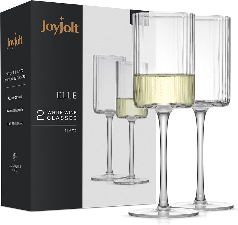 JoyJolt Fluted Highball Glasses – ELLE 16oz Tall Drinking Glasses. 2 Ribbed Highball Glasses. Gin and Tonic Glasses, Cocktail Glasses, Juice Tumblers & Water Glasses. Vintage Style Drinking Glasses