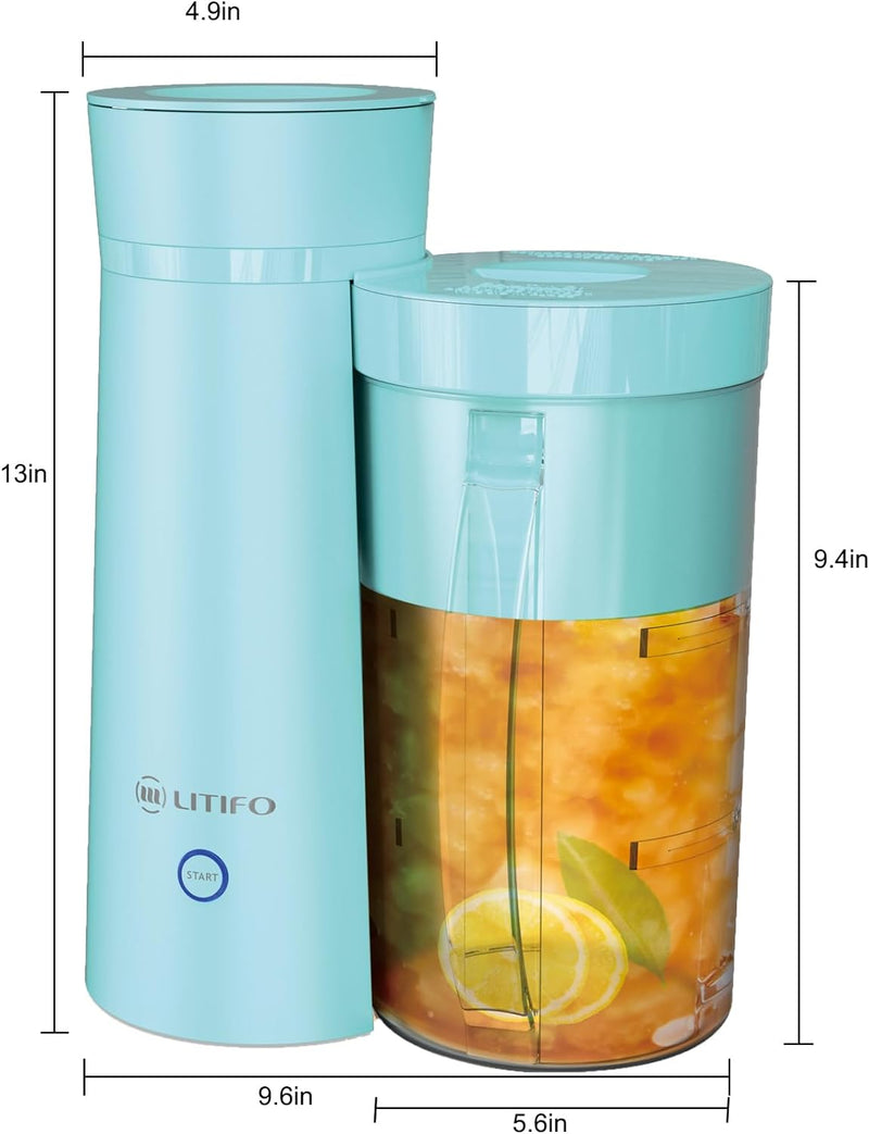 LITIFO Iced Tea Maker and Iced Coffee Maker Brewing System with 2-quart Pitcher, Perfect For Fruit Infused Tea, Lemonade, Flavored Water (Light Green)