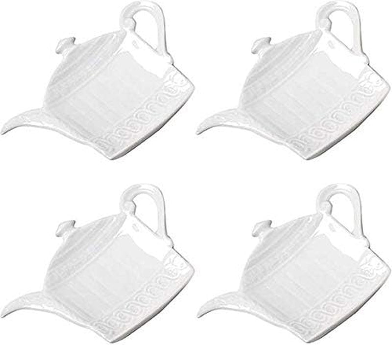 Abbott Collection Blanc Teapot Tea Bag Holder, White, 5 inches W