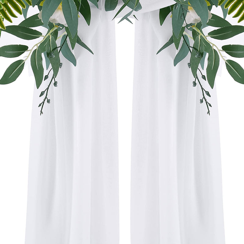 18FT Chiffon Wedding Arch Drapes - White for Ceremony Reception  Party Dcor