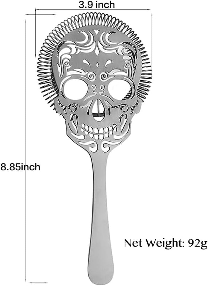 Skull Cocktail Strainer Bar Strainer with Handle