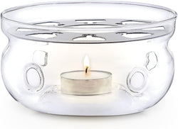 Teabloom Celebration Teapot Warmer - Standard Size (5-inch Diameter) - Heatproof Borosilicate Glass Tea Warmer - Tealight Candle Included