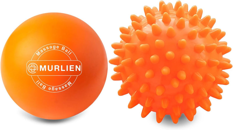 MURLIEN Massage Ball Set, Spiky Ball & Lacrosse Ball for Body Massage, Muscle Relief, Deep Tissue, Myofascial Release, Massager for Neck, Shoulder, Back, Foot or Muscle Tension (Blue)