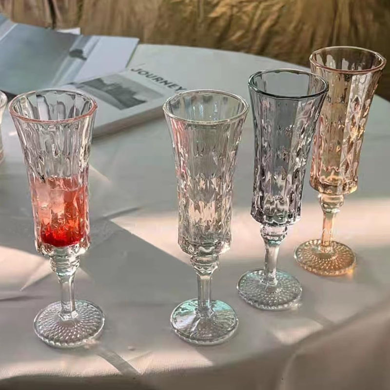 Cordial Glasses with Stem, Crystal Fancy Shot Glasses - Set of 6 | Limoncello Glasses | Sherry | Liqueur 1.5 oz / 45 ml