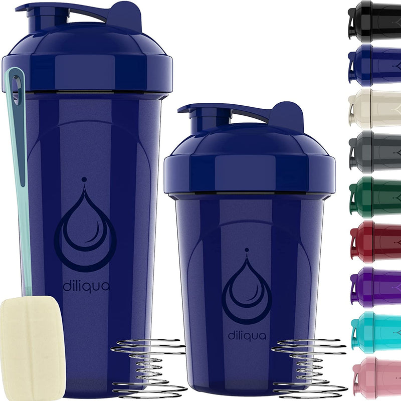 diliqua -10 PACK- small Shaker Bottles for Protein Mixes | BPA-Free & Dishwasher Safe | 5 Large 28 oz & 5 20 oz | Blender Shaker Cups for protein shakes