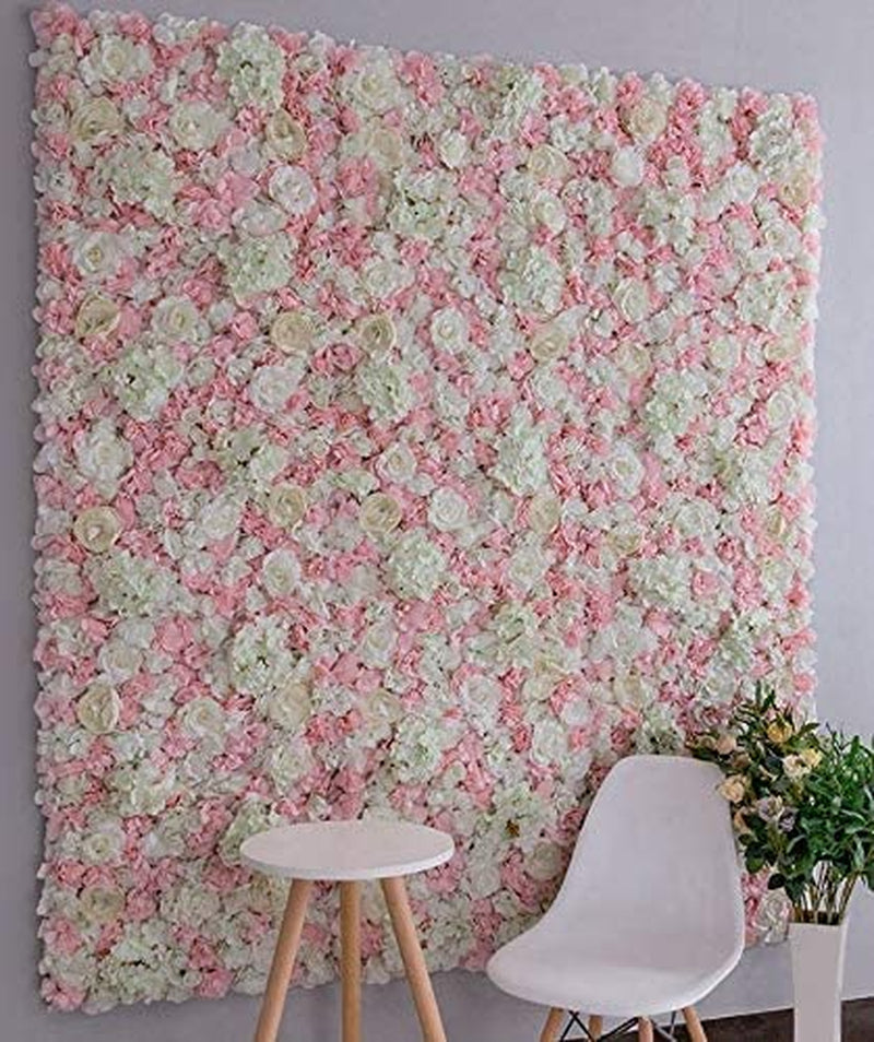 12-Piece Artificial Silk Rose 3D Flower Wall Set - 48X 96 for Weddings or Parties