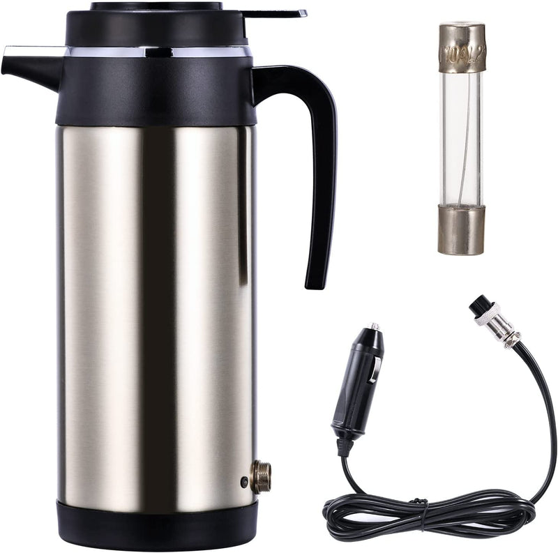 Car Kettle Boiler Sunsbell 650ml Car Heating Travel Cup Stainless Steel Mug Car Coffee Cup Warmer with DC 12V Charger for Car (Kettle Boiler)