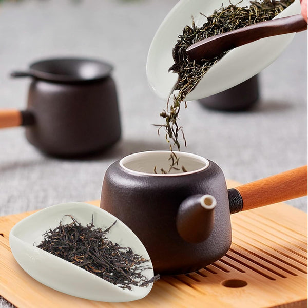 2Pack Tea Scoop, Tea Making Vessel, Porcelain Tea Scoop, Chinese Kongfu Tea Spoon, Coffee Bean Measuring Spoons, Chinese Tea Vessel