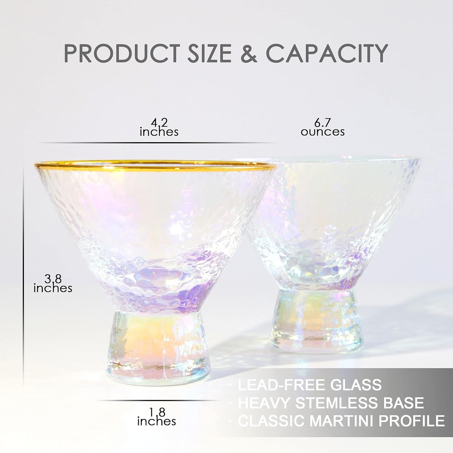 Lysenn Stemless Margarita Glasses Set of 2 - Elegant