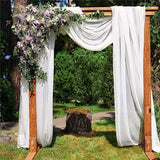 Wedding Arch Drapes, 18FT White Sheer Backdrop Curtain Chiffon Fabric Drapery Table Runner Sheer Voile Scarf Draping Panels for Wedding Archway Ceremony Curtain Valance Party Decoration