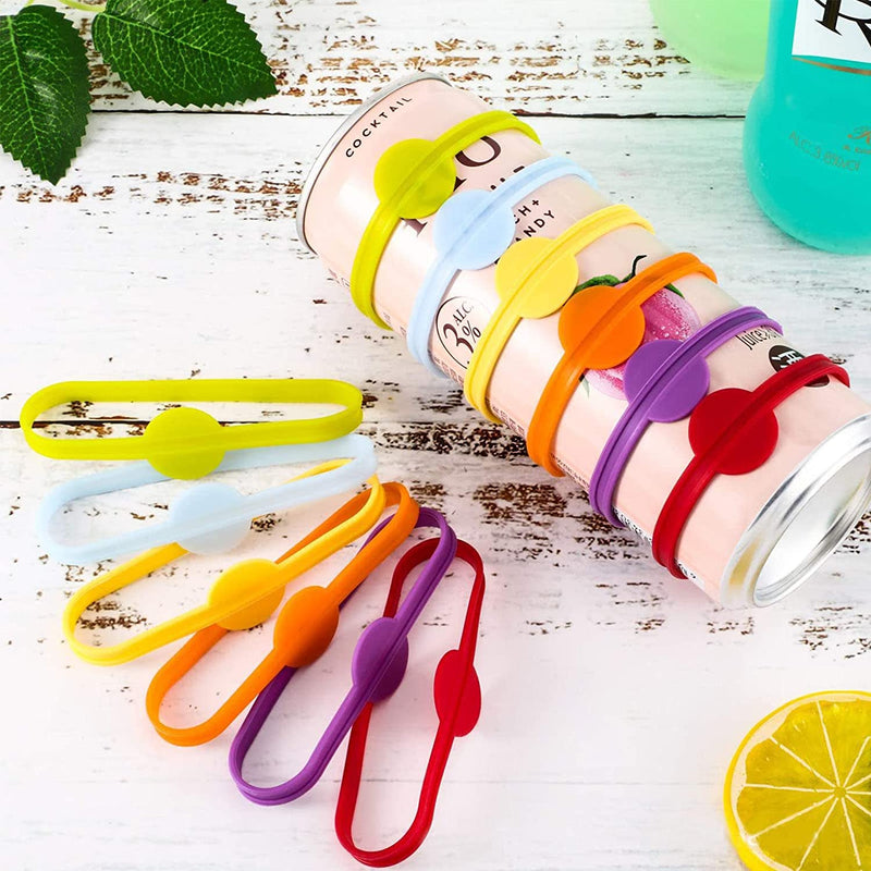 Minsoda Stretchable Drink Markers 24pcs, Wine Glass Markers, Drink Identifiers for Glasses Cup, Beer Bottle, Mug, Jar, Cocktail Glass, Drink Labels for Party