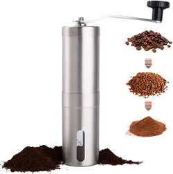 PARACITY Manual Coffee Bean Grinder Stainless Steel Hand Coffee Mill Ceramic Burr for Aeropress, Drip Coffee, Espresso, French Press, Turkish Brew