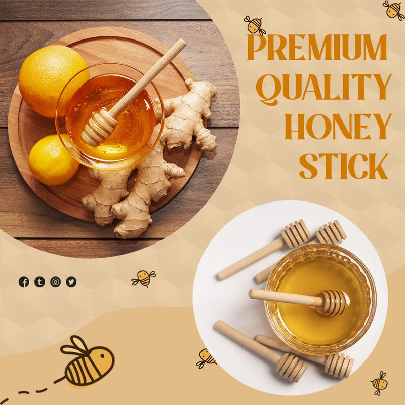 20 PCs Honey Dipper Sticks - 3-inch Wooden Honeycomb Stirrers for Honey Jar - Wedding Party Favors, Charcuterie & Cheese Board Accessories