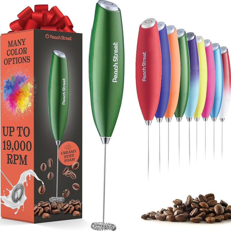 Powerful Handheld Milk Frother, Mini Milk Foamer, Battery Operated (Not included) Stainless Steel Drink Mixer for Coffee, Lattes, Cappuccino, Frappe, Matcha, Hot Chocolate.