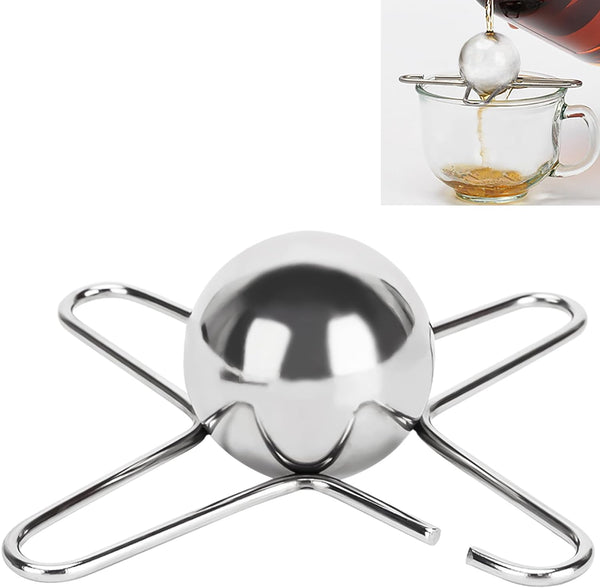 WEIGUZC Coffee Cooling Tool with Reusable Stainless Steel Ice Sphere - Unlock Coffee True Flavors, Also Ideal for Bourbon, Scotch, and Cocktails - 40mm Round Shape (1)