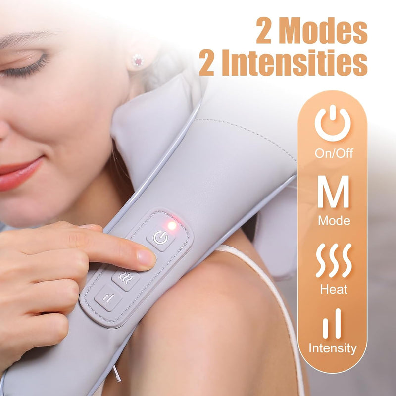 Neck Massager with Heat, Valentines Day Gifts for Her Him, Cordless Neck Massager for Pain Relief Deep Tissue, Shiatsu Back Shoulder and Neck Massager for Cervical Leg