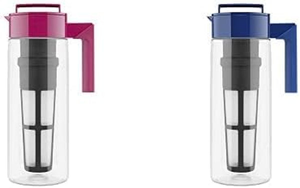 Takeya Premium Quality Iced Tea Maker Iced Tea Maker with Patented Flash Chill Technology Made in the USA, BPA Free, 2 qt, Raspberry & Iced Tea Maker, 2 qt, Blueberry