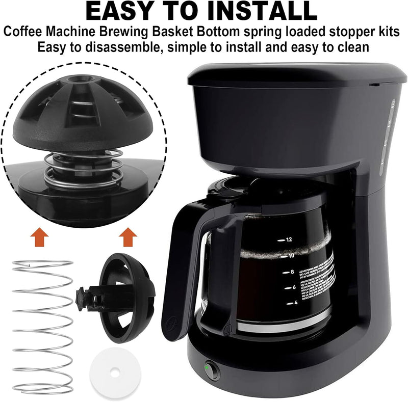 Coffee Machine Brewing Basket Bottom spring loaded stopper kits Fits for Mr. Coffee Brew Basket 185774-000-000｜fits for Oster/Sunbeam Model BVST-JBXSS41 Coffeemaker Brew Basket 154446-000-000