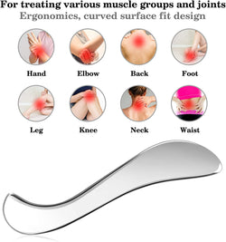 Rylpoint Guasha Massage Tool, Grade Stainless Steel Scraping Tool for Soft Tissue Scraping,Upgrade Massage Tool, Physical Therapy Stuff,Used for Back, Legs, Arms,Neck,Shoulder,Gua sha,Gua sha Tool