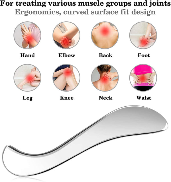 Rylpoint Guasha Massage Tool, Grade Stainless Steel Scraping Tool for Soft Tissue Scraping,Upgrade Massage Tool, Physical Therapy Stuff,Used for Back, Legs, Arms,Neck,Shoulder,Gua sha,Gua sha Tool