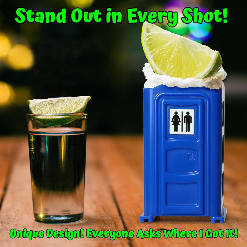 Porta Potty Shot Glasses, Top Choice for Your #2 Humor, Funny Shot Glasses, Gag Gift for Men, White Elephant Gifts, Secret Santa, and Shot Glass Collectors