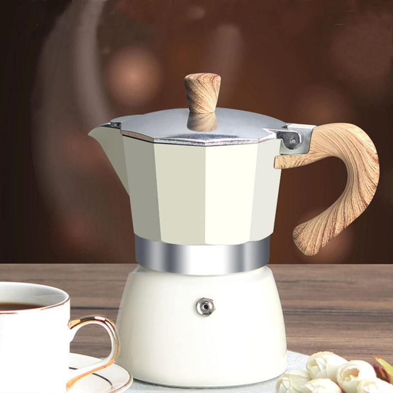 MORDEN MS Moka Pot, Stovetop Espresso Maker 6 Cup/10 OZ Italian Coffee Maker Camping Coffee Pot Manual Cuban Coffee Percolator for Cappuccino or Latte
