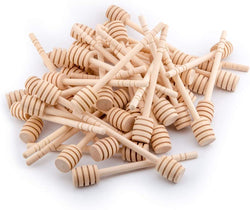 100-Pack 6 Inch Portable Wooden Jam Honey Dipper Honey Sticks for Honey Jar Dispense Drizzle Honey (6inch 100pcs)