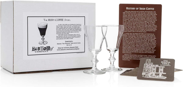 HISTORY COMPANY Original San Francisco Irish Coffee Glass 2-Piece Set (Gift Box Collection)
