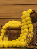 - 4.5 Feet Marigold Garland |Indian/American Wedding Party Mantle Decoration, Faux Garlands Wedding Garland, Diwali Decoration, Spring Bush Floral! (Lemon Yellow, 5)