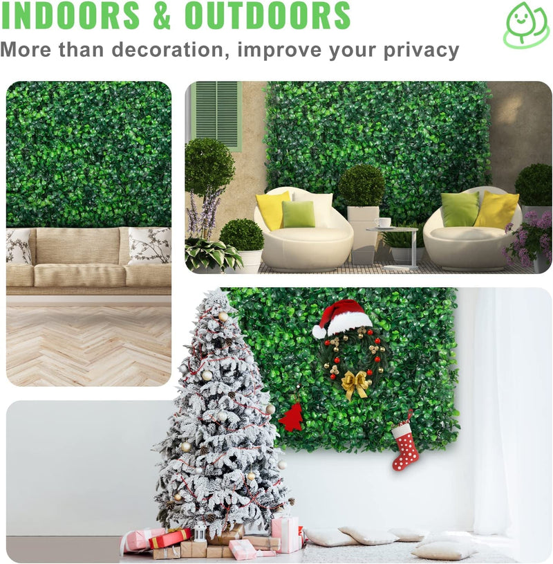 12PCS 20X20Inch Grass Wall Panels Boxwood Hedge UV Protected Backdrop for IndoorOutdoor Use