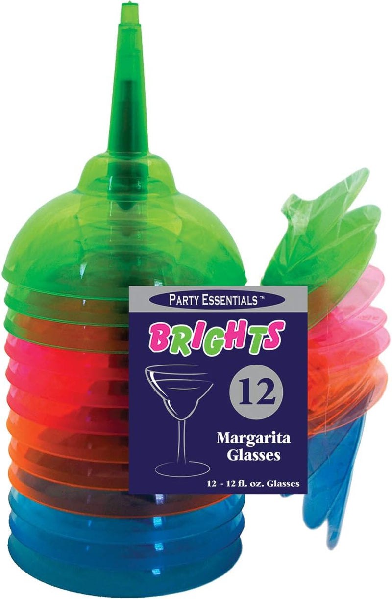 Party Essentials N121290 Cup Margarita Neonate 12Ct, 12 Count (Pack of 1), Assorted Neon