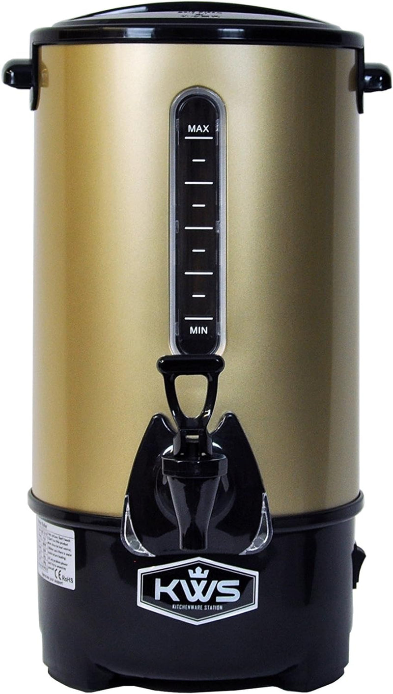 KWS WB-10 9.7L/ 41Cups Commercial Heat Insulated Water Boiler and Warmer Stainless Steel (Gold)