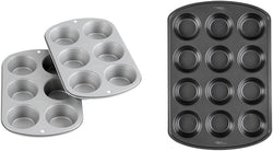 Wilton Recipe Right Non-Stick 6-Cup Standard Muffin Pan, Set of 2