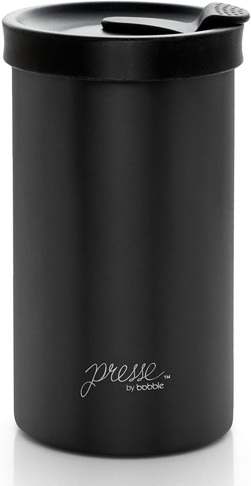 PRESSE by Bobble French Coffee Press And Insulated Stainless Steel Travel Tumbler for On-The-Go Brewing - 13 oz (Peacock)