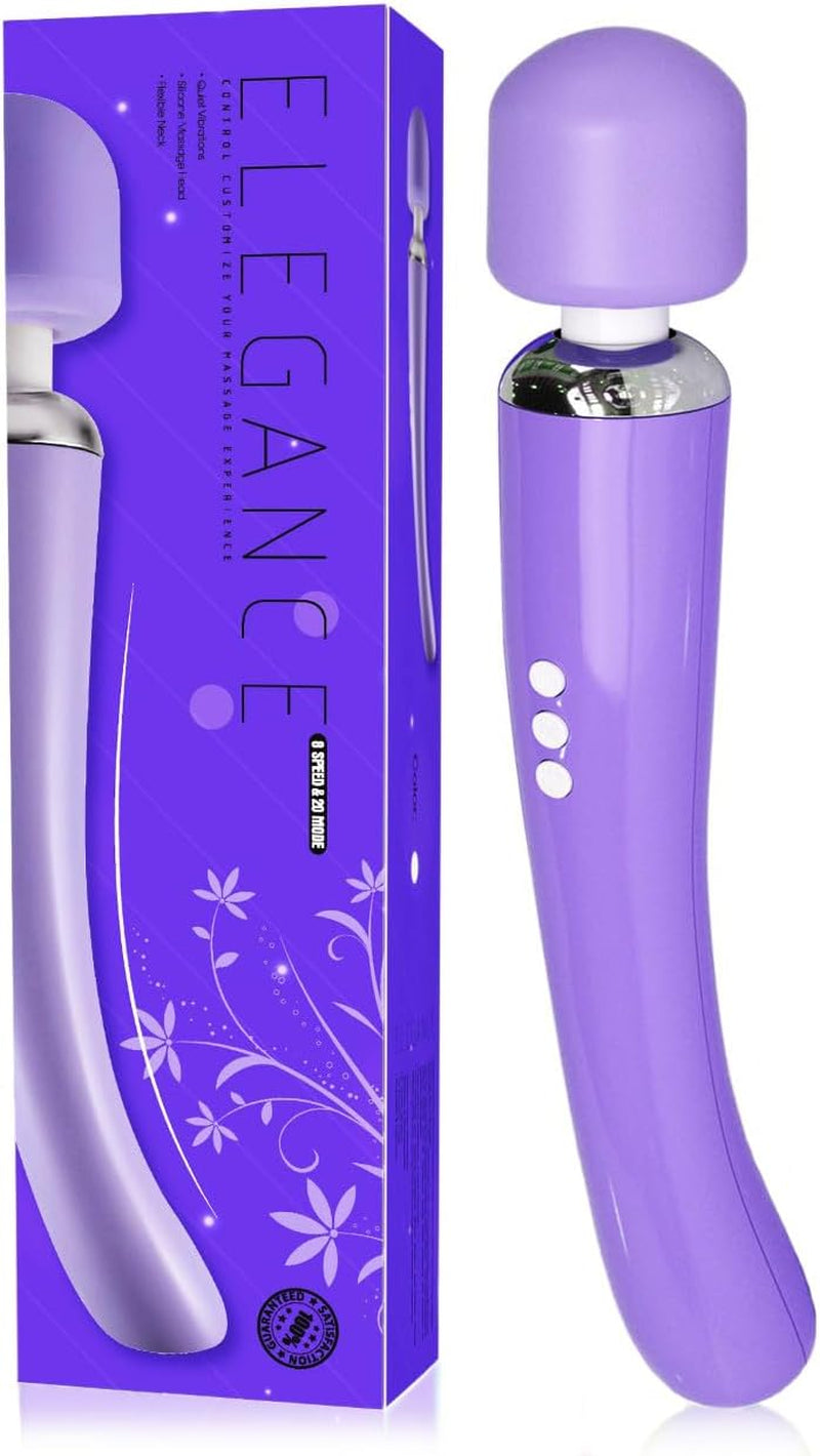 Therapeutic Personal Massager - Handheld Cordless and Powerful Wand - 8 Speeds 20 Vibrating Patterns - USB Rechargeable - Magic Recovery Effect for Women and Men, Body, Neck, Back & Shoulders