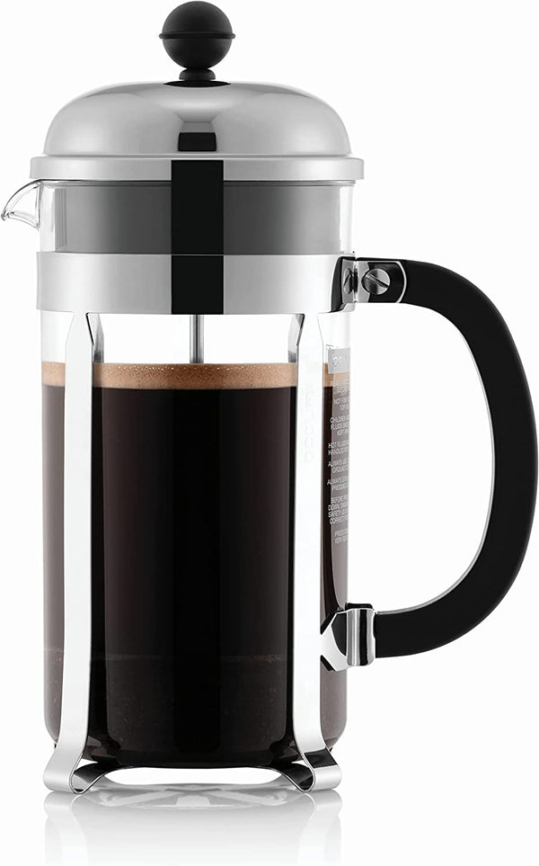 Bodum 1928-16US4 Chambord French Press Coffee Maker, 1 Liter, 34 Ounce, Chrome