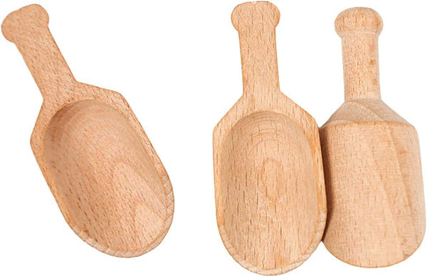 ccHuDE 6 Pcs Mini Wooden Scoops Small Bath Salts Spoon Candy Spoon for Spices Tea Coffee Beans