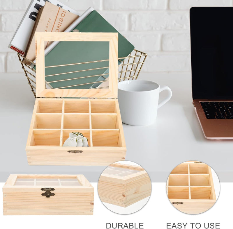 BESTonZON Wood Tea Bag tea organizer tea bag caddy tea bag organizer Storage Boxw with