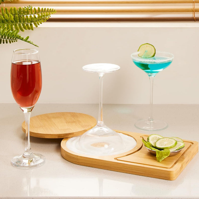 HouseJoy Margaritas Salt Rimmer Set Bar Glass Rimmer for Margaritas and Cocktail Sugar and Salt Rimmer for Wide Glasses with Magnetic Lid Bar Cart Accessories Salt Storage