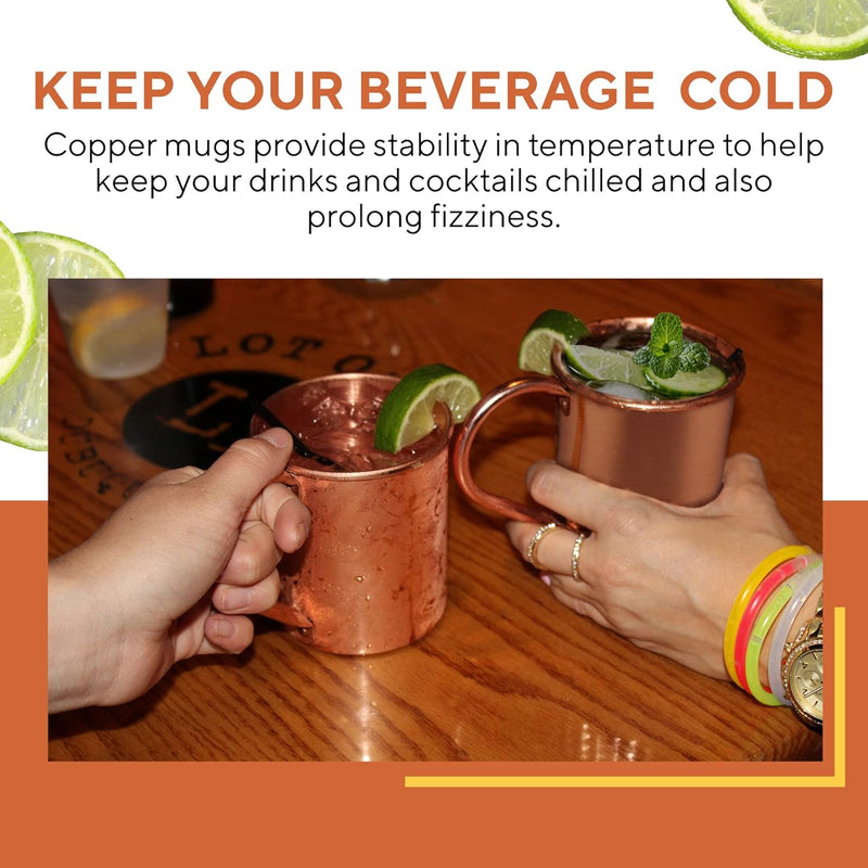 Moscow Mule Copper Mug by Solid Copper - Authentic Moscow Mule Mugs Unlined 16 oz