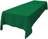 Polyester Poplin Washable Rectangular Tablecloth, Stain and Wrinkle Resistant Table Cover 60X108, Fabric Table Cloth for Dinning, Kitchen, Party, Holiday 60 by 108-Inch, Emerald Green