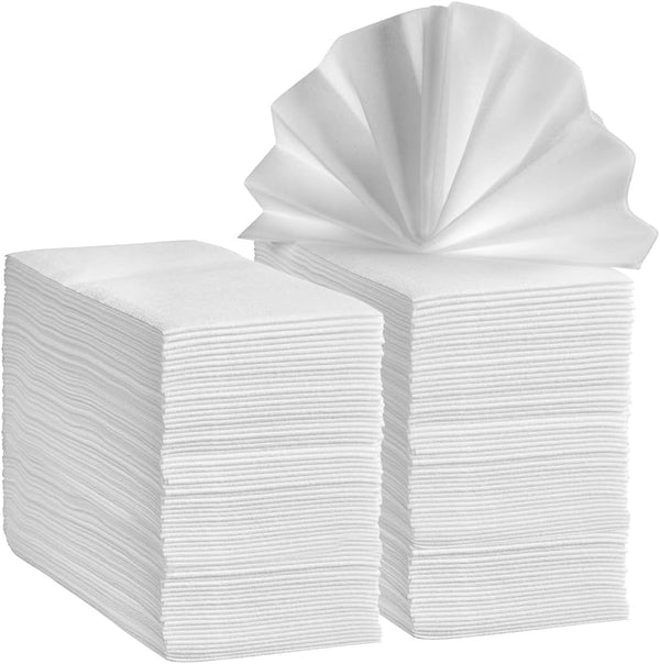 [200 Count] Linen-Feel Guest Towels - Disposable Cloth Dinner Napkins, Bathroom Paper Hand Towels, Wedding Napkins